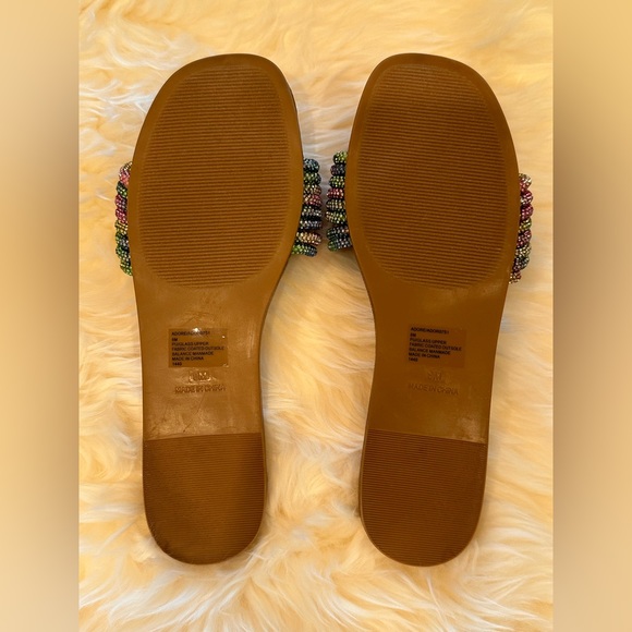 Steve Madden “Adore” Rhinestone Rainbow Color Sandals / Slides - Size 8 - Picture 5 of 6